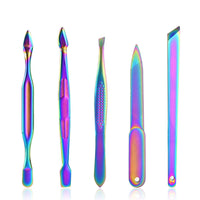 HKM-050003 15-Piece Stainless Steel Manicure Tool Set in Vibrant Colors for Adults