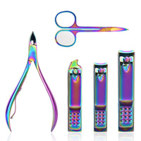 HKM-050003 15-Piece Stainless Steel Manicure Tool Set in Vibrant Colors for Adults
