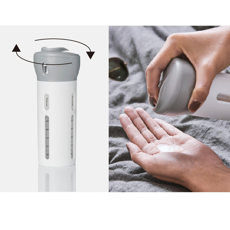 HKM-525651 4-in-1 Travel Bottles Organizer - Compact Leakproof Container with TSA Approved Refillable 50ml Bottles and Labels