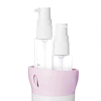 HKM-525651 4-in-1 Travel Bottles Organizer - Compact Leakproof Container with TSA Approved Refillable 50ml Bottles and Labels