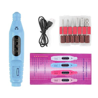 HKM-212691 Portable Nail Pen Polisher with USB Rechargeable Options – Multi-Color Manicure Tool