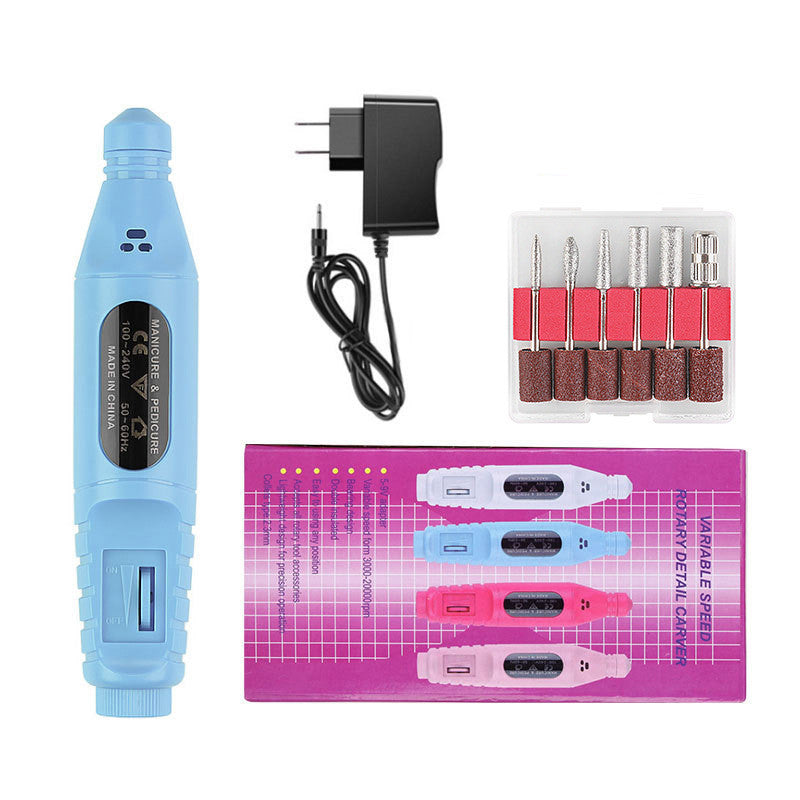 HKM-212691 Portable Nail Pen Polisher with USB Rechargeable Options – Multi-Color Manicure Tool
