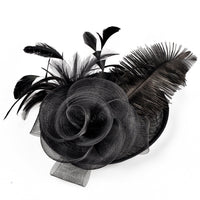 HKM-593811 Ostrich Wool Western Style Top Hat with Floral Embellishments for Women