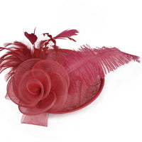 HKM-593811 Ostrich Wool Western Style Top Hat with Floral Embellishments for Women