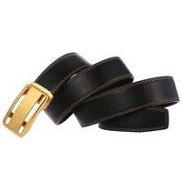 HKM-505683 Stainless Steel Buckle Cowhide Leather Belt - Model LY36-61344-5