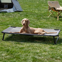 HKM-152595 Elevated Large Dog Outdoor Bed with Adjustable Buckle Legs, Washable Mesh Cover, Non-Slip Feet, Durable, Indoor & Outdoor Use