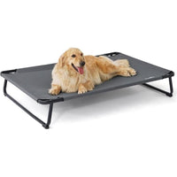 HKM-152595 Elevated Large Dog Outdoor Bed with Adjustable Buckle Legs, Washable Mesh Cover, Non-Slip Feet, Durable, Indoor & Outdoor Use