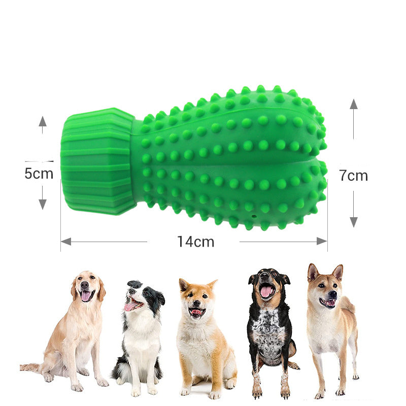 HKM-435027 Rubber Sounding Cactus Toy for Medium and Large Dogs - Molar Stick, Bite Resistant, 268g