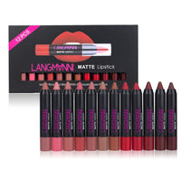 HKM-071315 12-Piece Long Lasting Matte Lipstick Set - Universal Shade Range, 5g Each
