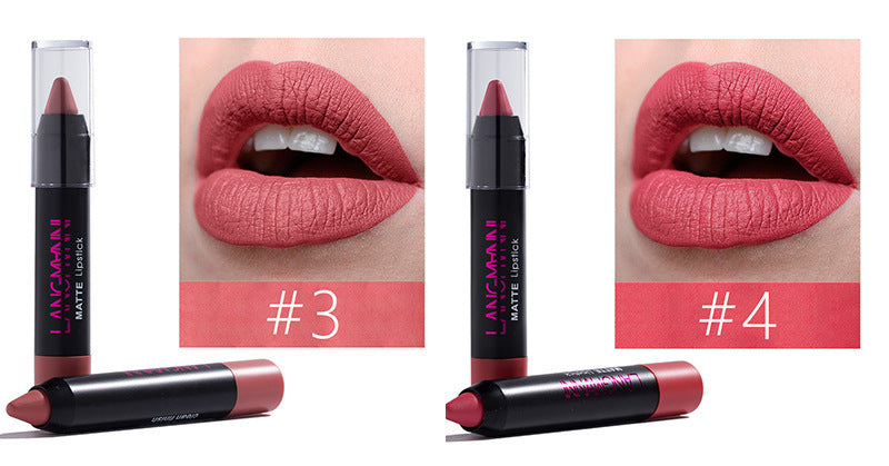 HKM-071315 12-Piece Long Lasting Matte Lipstick Set - Universal Shade Range, 5g Each