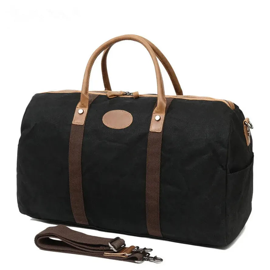 HKM-121235 Waxed Canvas Travel Duffle Bag for Weekend Getaways