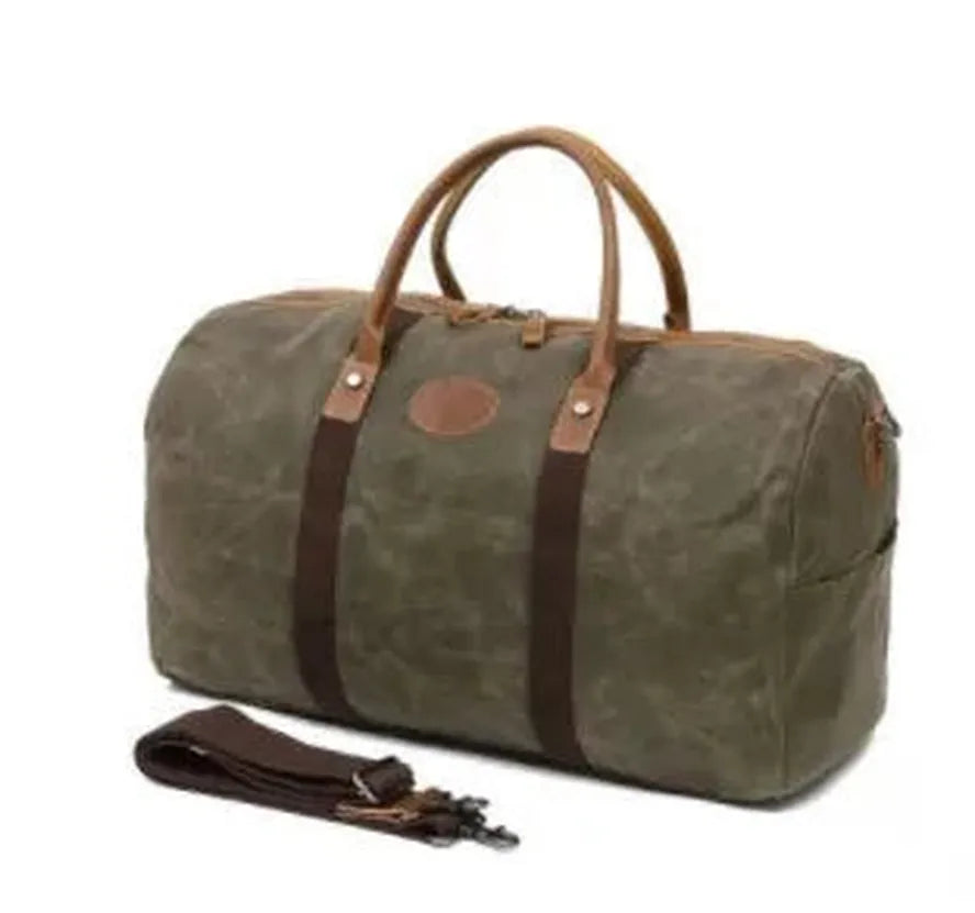 KTX-943379 Waxed Canvas Travel Duffle Bag for Weekend Getaways