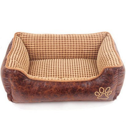 HKM-718227 Soft Suede Dog Bed with Blanket and Summer Mat - Cozy Pet Nest for Dogs