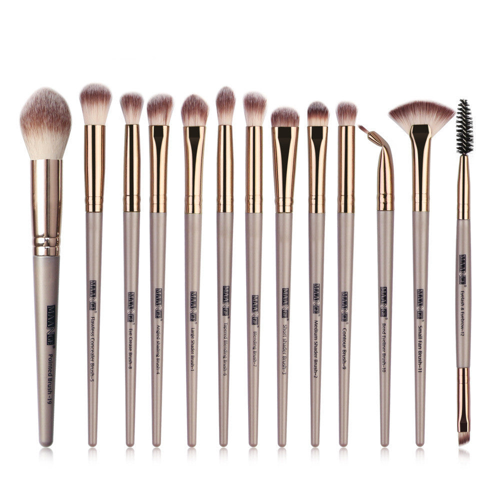 HKM-942227 13-Piece Eyeshadow Makeup Brush Set in Multiple Colors for Precision Application