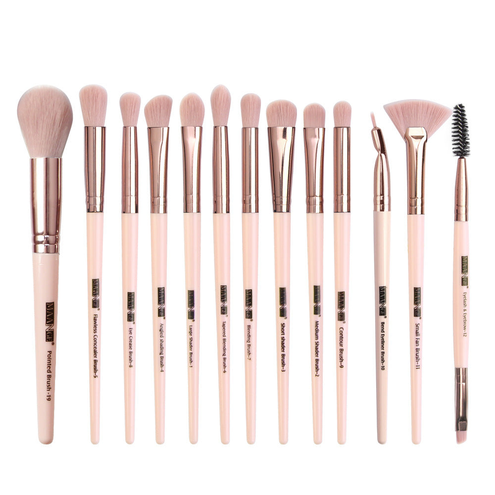 HKM-942227 13-Piece Eyeshadow Makeup Brush Set in Multiple Colors for Precision Application
