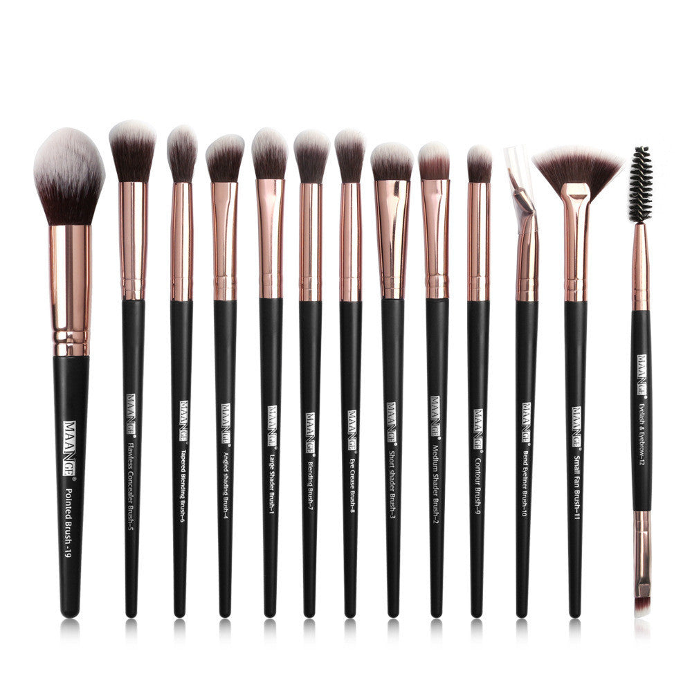 HKM-942227 13-Piece Eyeshadow Makeup Brush Set in Multiple Colors for Precision Application