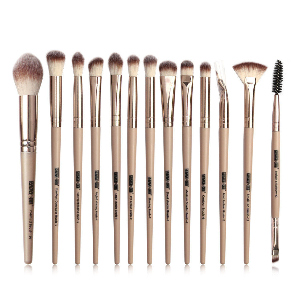 HKM-942227 13-Piece Eyeshadow Makeup Brush Set in Multiple Colors for Precision Application