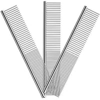 HKM-744915 Stainless Steel Pet Grooming Comb with Rounded Ends for Tangle and Knot Removal in Dogs and Cats