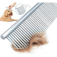 HKM-744915 Stainless Steel Pet Grooming Comb with Rounded Ends for Tangle and Knot Removal in Dogs and Cats