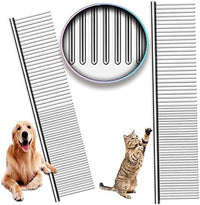 HKM-744915 Stainless Steel Pet Grooming Comb with Rounded Ends for Tangle and Knot Removal in Dogs and Cats