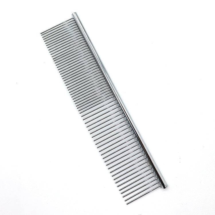 HKM-744915 Stainless Steel Pet Grooming Comb with Rounded Ends for Tangle and Knot Removal in Dogs and Cats