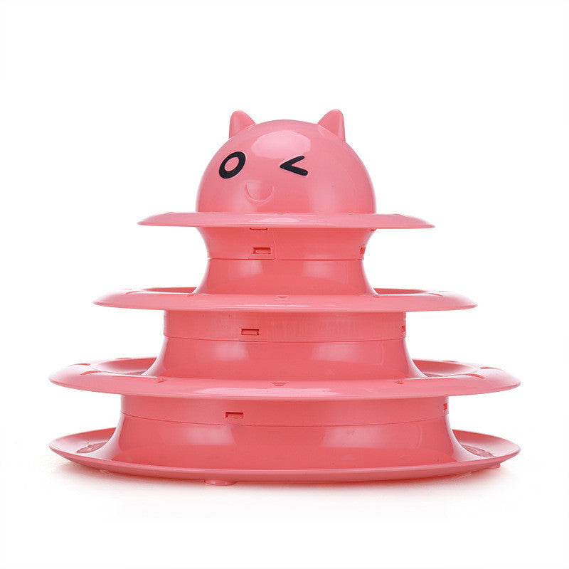 HKM-564947 Three-Tier Sounding Cat Toy with Interactive Features - Durable PP Construction