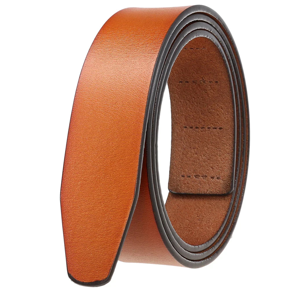HKM-158739 Vintage Men's Leather Belt Strap, 3.5 cm Wide, No Ratchet Design, Style LY35-3308