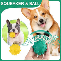 HKM-153939 Bright Color Squeaky Spike Dog Balls for Small Dogs - Teething, Fetch, and Interactive Outdoor Toys