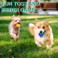 HKM-153939 Bright Color Squeaky Spike Dog Balls for Small Dogs - Teething, Fetch, and Interactive Outdoor Toys