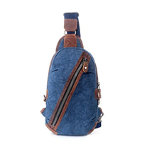 HKM-533011 Custom Men's Canvas Shoulder Holster Bag with Cowhide Accents - Model 8065