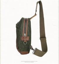 HKM-533011 Custom Men's Canvas Shoulder Holster Bag with Cowhide Accents - Model 8065