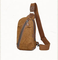 HKM-533011 Custom Men's Canvas Shoulder Holster Bag with Cowhide Accents - Model 8065