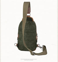 HKM-533011 Custom Men's Canvas Shoulder Holster Bag with Cowhide Accents - Model 8065