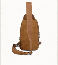 HKM-533011 Custom Men's Canvas Shoulder Holster Bag with Cowhide Accents - Model 8065