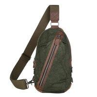 HKM-533011 Custom Men's Canvas Shoulder Holster Bag with Cowhide Accents - Model 8065