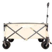 HKM-435027 Heavy-Duty Folding Beach Cart with Large Wheels, Adjustable Handles, and Drink Holders for Outdoor Activities