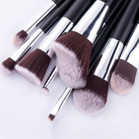 HKM-839635 10-Piece Wavy Makeup Brush Set for Loose Powder, Blush, and Eye Shadow in PU Case