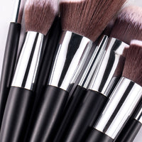HKM-839635 10-Piece Wavy Makeup Brush Set for Loose Powder, Blush, and Eye Shadow in PU Case