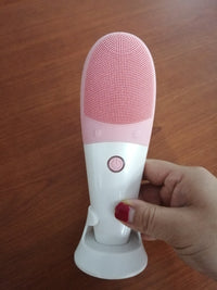 HKM-177043 Ultrasonic Silicone Facial Cleansing Device with Wireless Charging and Vibrating Pore Cleaner