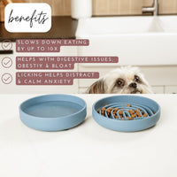 HKM-283859 Slow Feeding Silicone Bowl for Dogs and Puppies - Engaging Lick Mat Design that Reduces Gulping - Dishwasher Safe and Suitable for All Breeds - Promotes Better Digestion