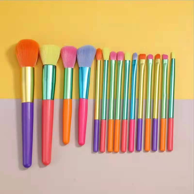 HKM-100627 15-Piece Multi-Color Makeup Brush Set for Effortless Beauty Application