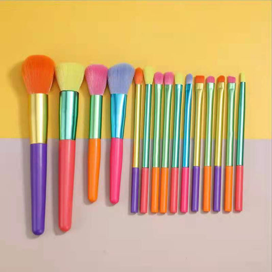 HKM-100627 15-Piece Multi-Color Makeup Brush Set for Effortless Beauty Application