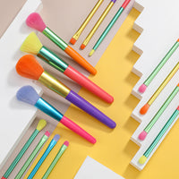 HKM-100627 15-Piece Multi-Color Makeup Brush Set for Effortless Beauty Application