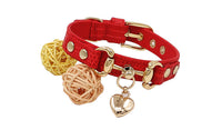 HKM-908947 Double Buckle Leather Pet Collar - Lizard Pattern in Wine Red, Red, or Green, Adjustable Sizes XS-XL