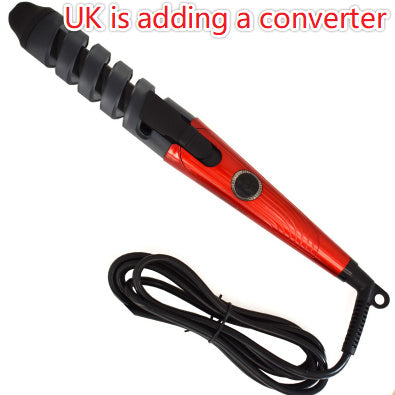 KTX-994835 Magic Spiral Curling Iron with Anion Hair Care, Anti-Scald and 40W Power - Model XD-178 in Red
