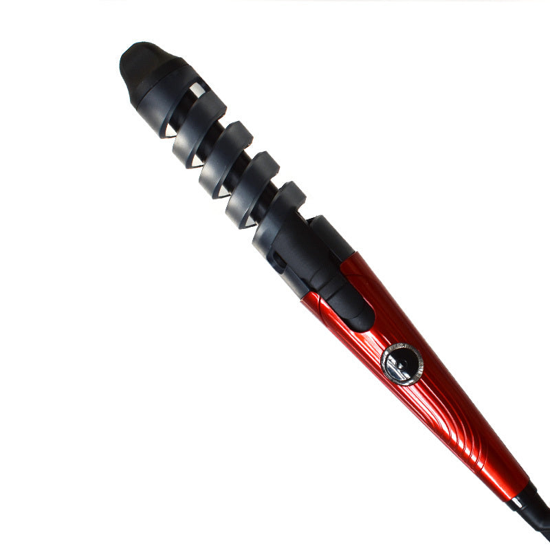 KTX-994835 Magic Spiral Curling Iron with Anion Hair Care, Anti-Scald and 40W Power - Model XD-178 in Red