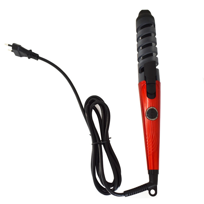 KTX-994835 Magic Spiral Curling Iron with Anion Hair Care, Anti-Scald and 40W Power - Model XD-178 in Red