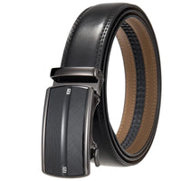 HKM-841427 Men's Leather Ratchet Waist Belt with Custom Pin Buckle - Model LY36-25622-1