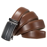 HKM-841427 Men's Leather Ratchet Waist Belt with Custom Pin Buckle - Model LY36-25622-1