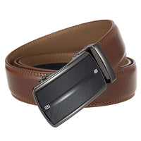 HKM-841427 Men's Leather Ratchet Waist Belt with Custom Pin Buckle - Model LY36-25622-1